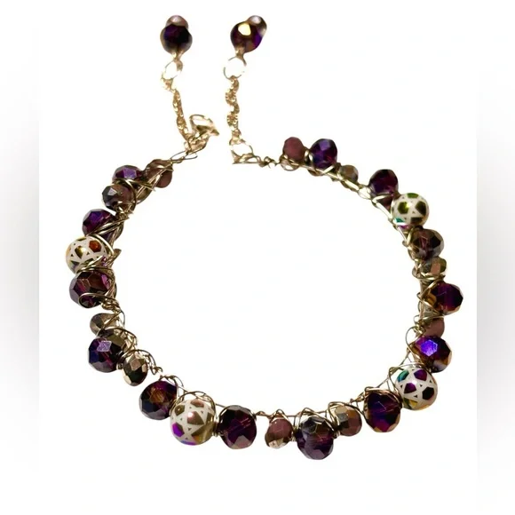 Bracelet with Austrian Crystals and Electroplated Beads - Picture 5 of 9